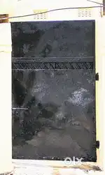 Heavy iron gate Swing mode black gate. Safety gate for home security.