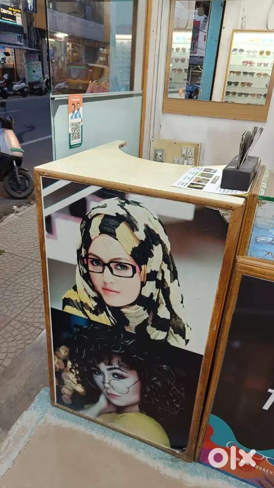 Optical shop. Furniture