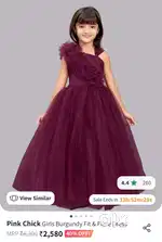 Beautiful Girls Burgundy Party Dress – Like New – Size 7-8 Years