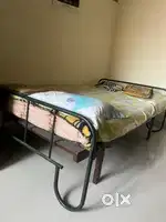 Steel Double Cot  with mattress