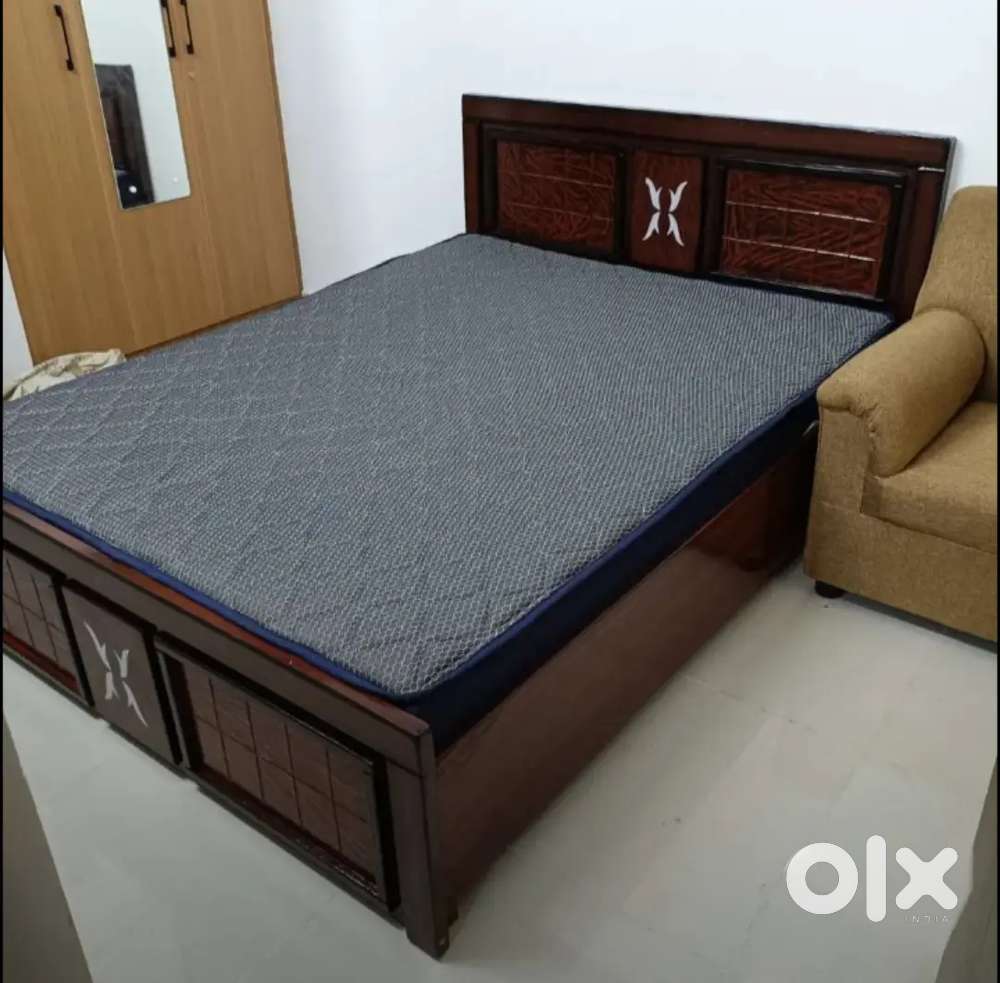 Brand new queen size Cot with storage made of Assam teak available
