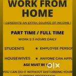 Work from Home for students, housewife & job  parson