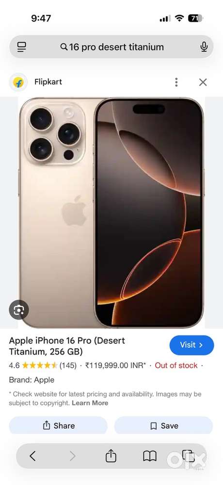 Desert titanium iphone 16 pro 256 gb