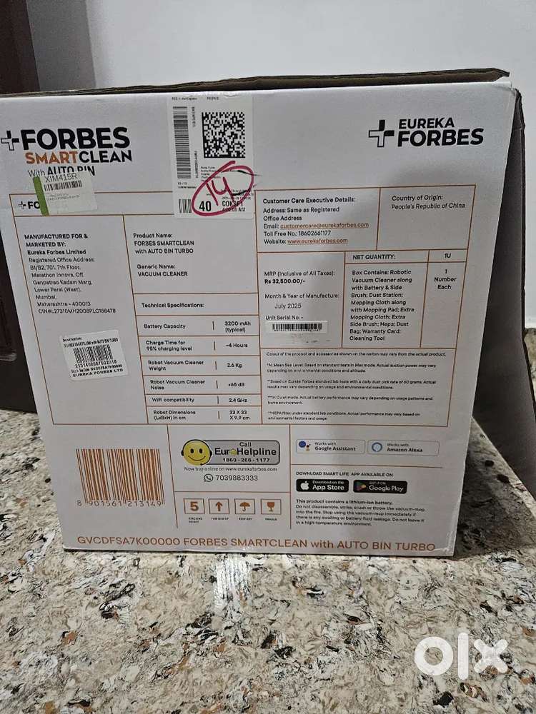 Eureka Forbs Smart clean Robotic vaccum