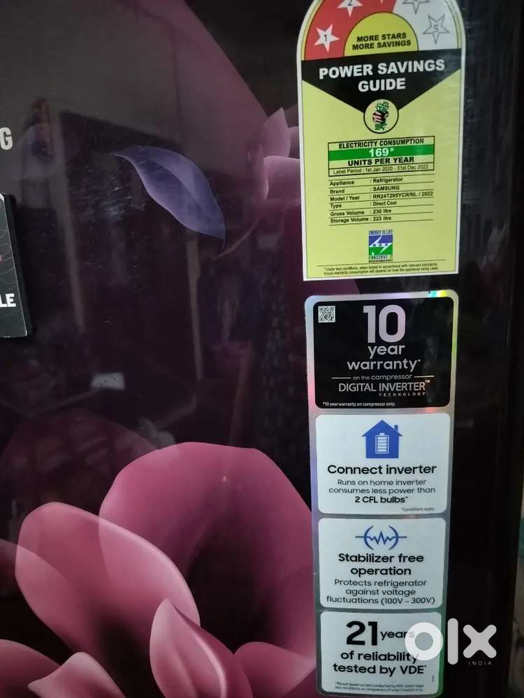 Samsung 230 litres refrigerator with 3 star rating