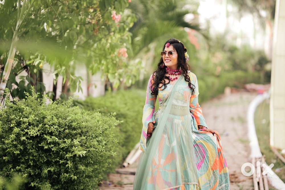 Multicolour full flared lehanga