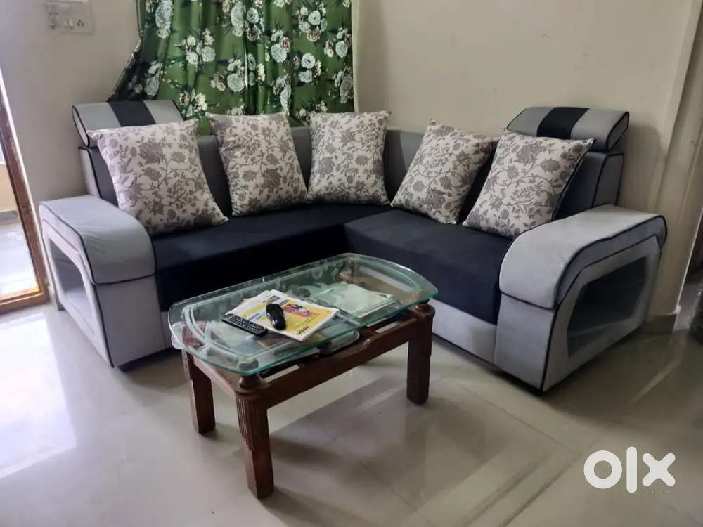 5 seater L shape sofa set with headrest in STARF FURNITURE