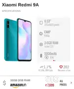 Redmi 9A functions properly for normal use. 3k negotiable,