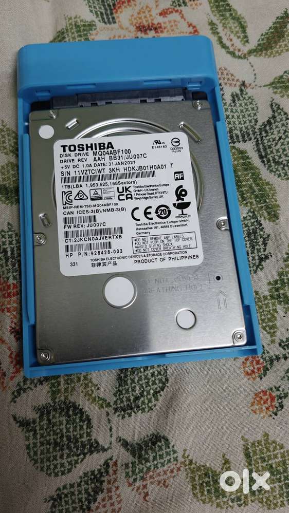 1TB Toshiba HDD with PiBox enclosure and carrying case