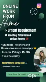 Work from home as a student , housewife and job person , and freshers