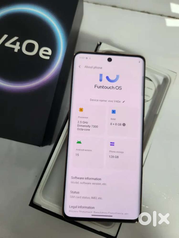 Vivo V40e 8gb 128gb under warranty