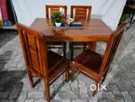 New wooden top dining table with 4 chairs at discounted price