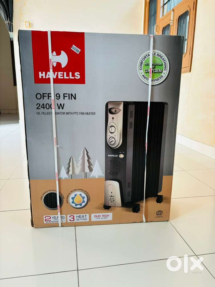 Sealed havells OFR 9 FIN 2400W oil filled radiator with PTC fan heater