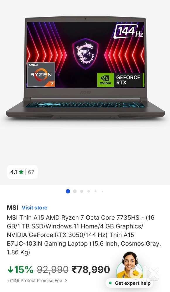 Laptop(1.5 Months Old) Purchased on 15 Sep 2025