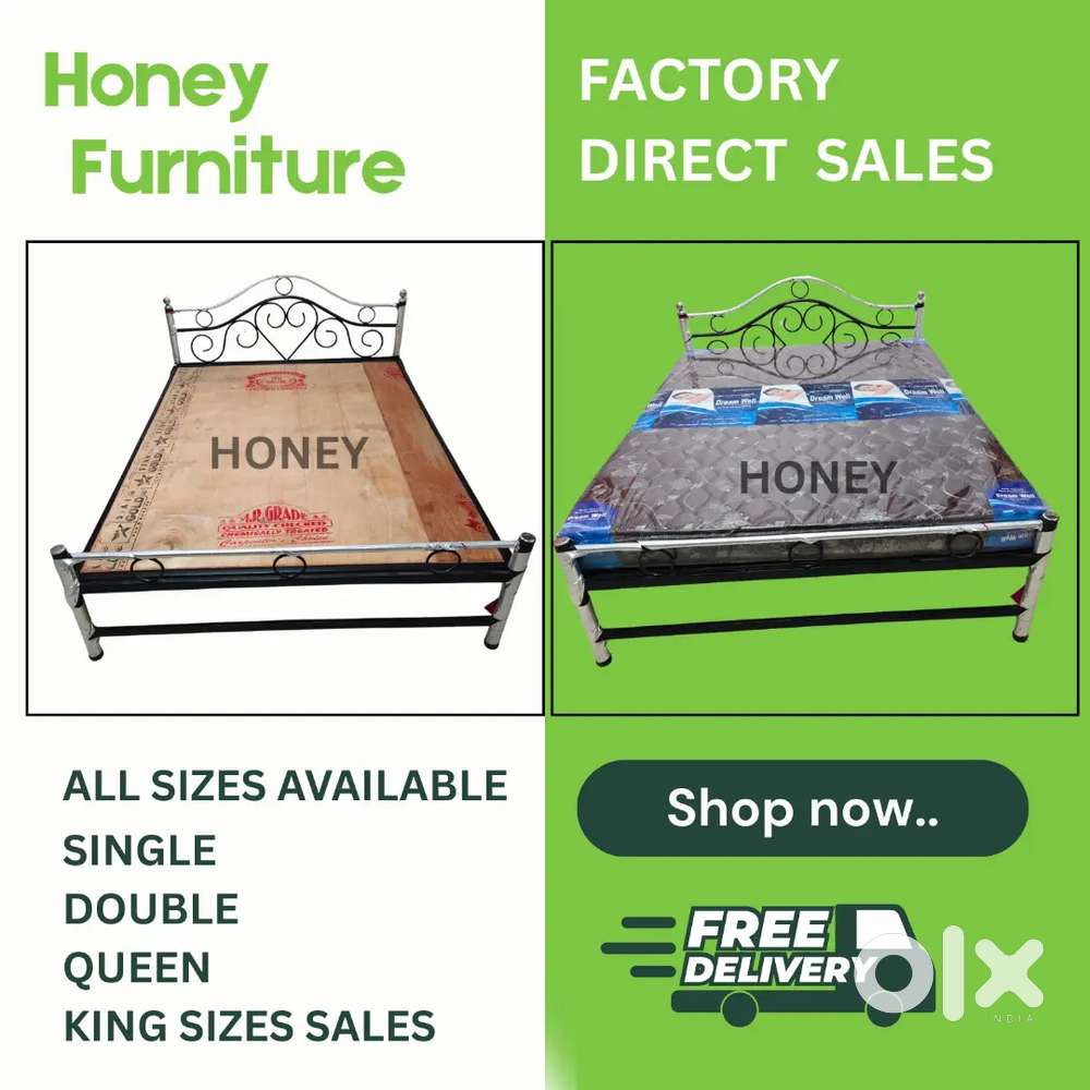 Iron Steel Cot Metal beds Mattresses - All Sizes Sales new