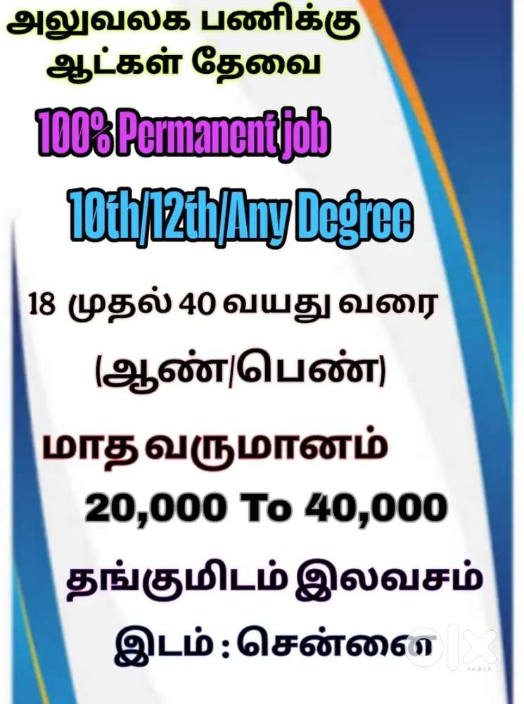 PERMANENT JOB VECANCY AVAILABLE
