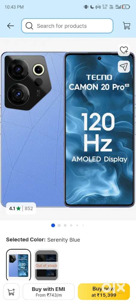Tecno camon20Pro.. 12gb128rom