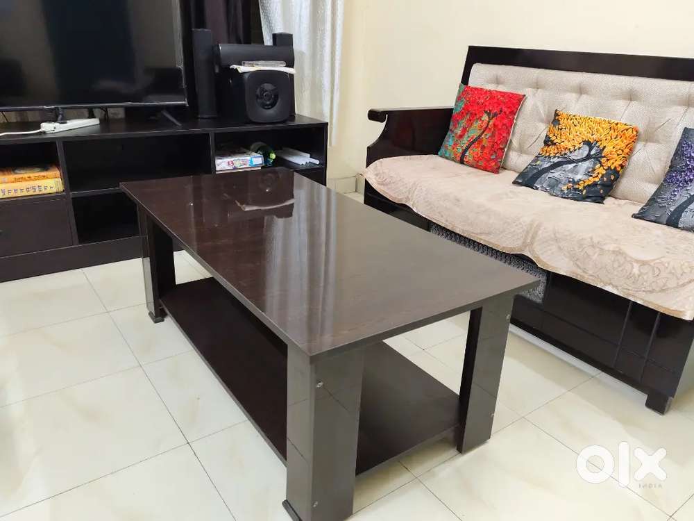 Sofa Set 5 Seater cum Seti with Table & TV Cabinet