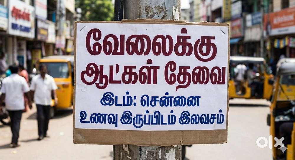 சென்னை இல் தங்கி வேலை செய்ய ஆட்கள் தேவை