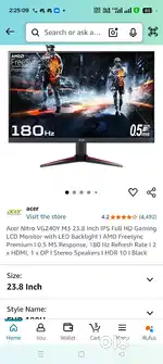 ACER VG240Y GAMING MONITER (24 inch)