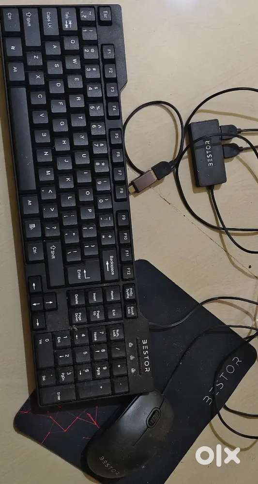 5 Combo, USB Wired Keyboard, Wire Mouse, Mouse Pad, typeC converter