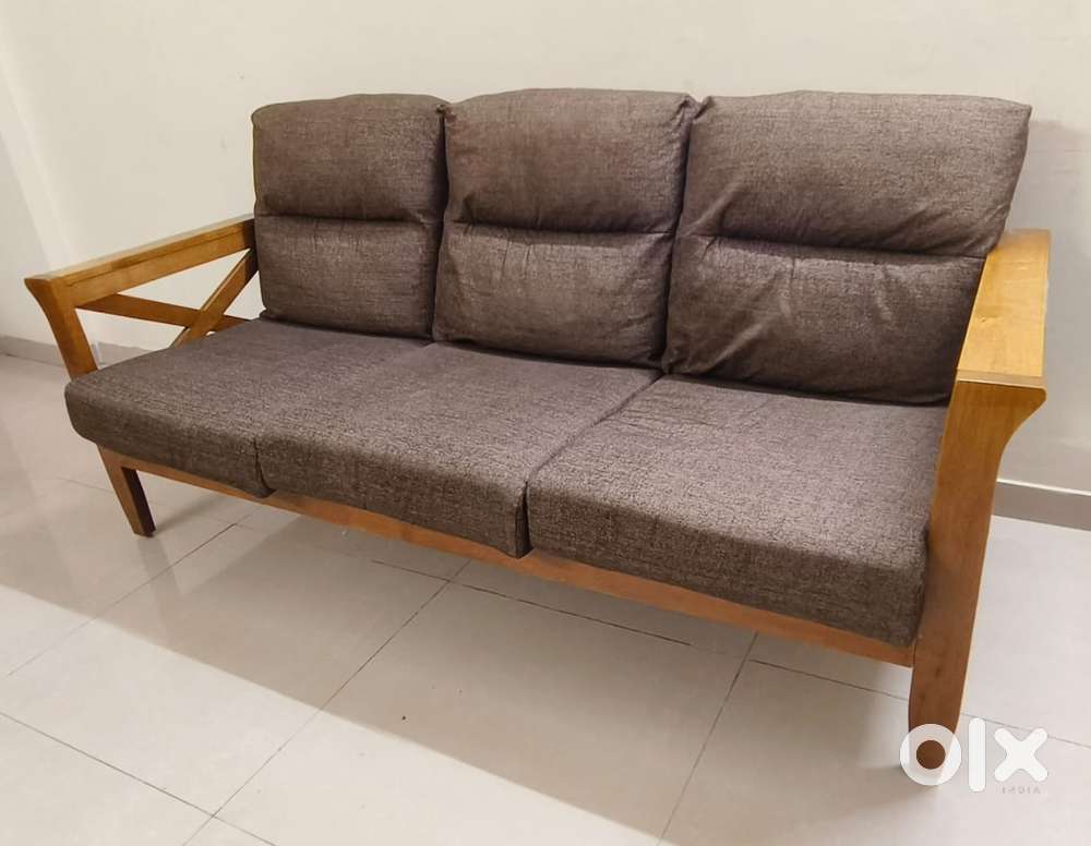3+2 Wooden Sofa Set with Cushions