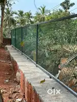 Chain link mesh fencing,barbed wire and slab wall fence at all kerala