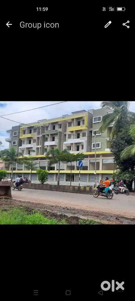 1 bhk flat aahe sofa bed kapat kithen la furnish aahe tv