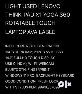 Lenovo YOGA X1 360 TOUCH LAPTOP