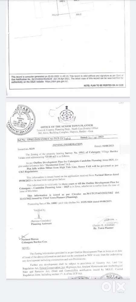 Land for sale in Calangute