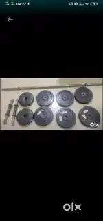 Gym barbell and dumbell set