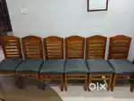 Rotating dining table with 6 chairs full teakwood