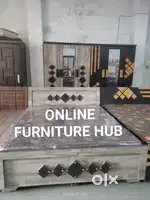 New 6-5 double bed with storage box and wordrobe set