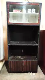 Wooden Showcase with Glass Display, Cupboards & Storage