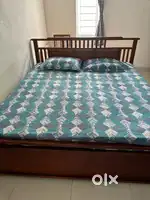Brand new King size Teak wood cot without storage with original grains