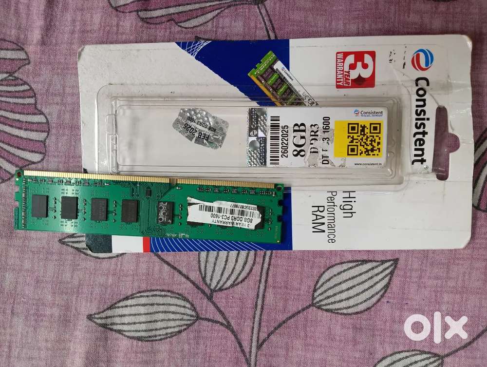 Consistent DDR3, 8GB RAM (Literally Unused)