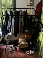 Steel cloth stand double rack