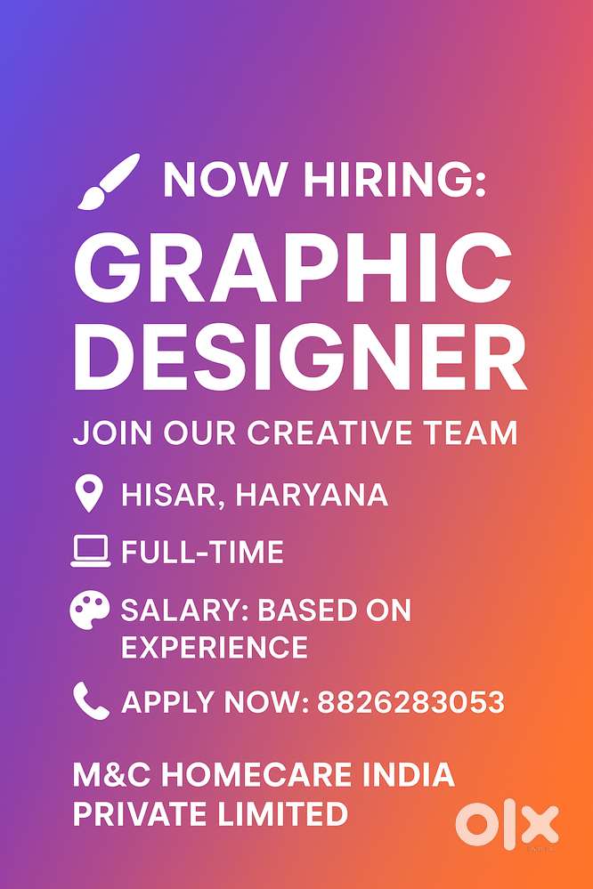 Creative and Talented Graphic Designer Required