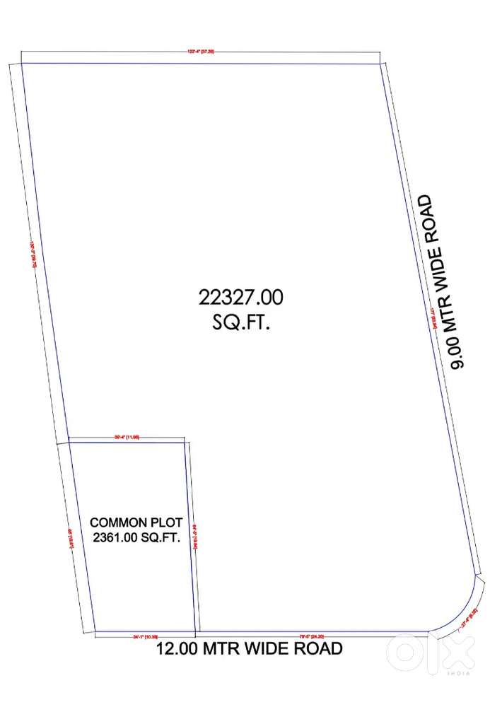 12METER 9METER CORNER 22400SQFT PLOT FOR SELL IN NEW ALKAPURI BEST FOR