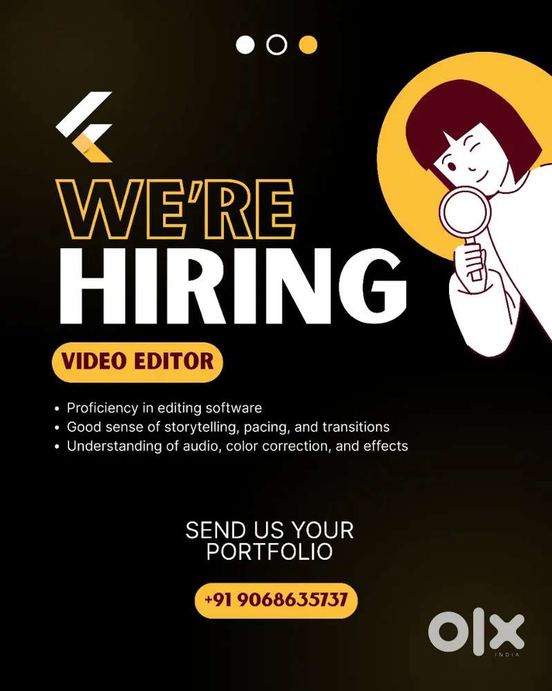 We are hiring professional video editor