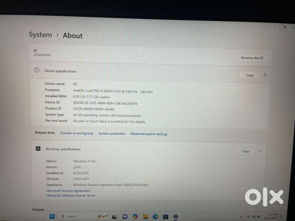 Lenovo thinkpad Rc 20Q8S3X000 new condition working very smooth