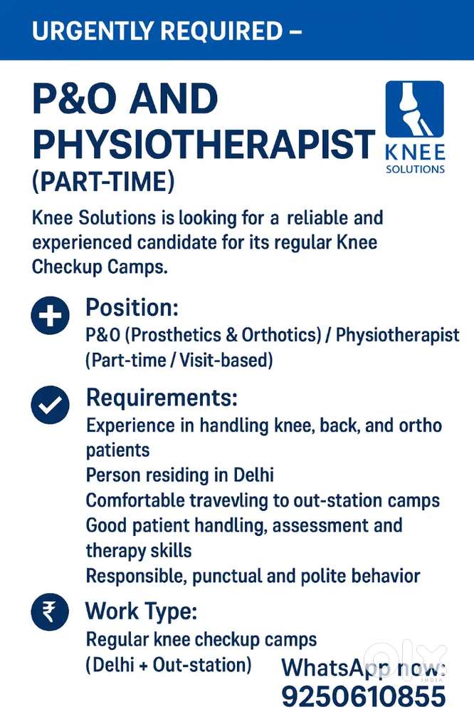 Physiotherapist/prosthetic & orthotic
