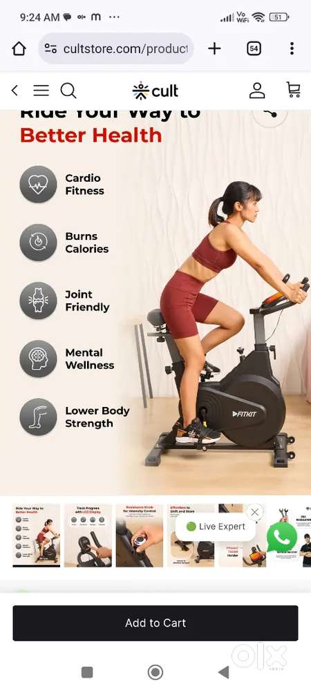 Gym standing cycle lifelong brand
