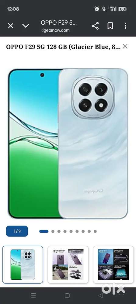 F29 oppo 8gb ram 256  bill box charger available but loan hai phone