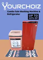 7@) Whirlpool red colour S/D fridge&Godrej top load washing machine