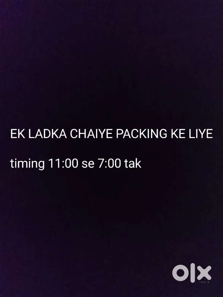 Packing work in shop