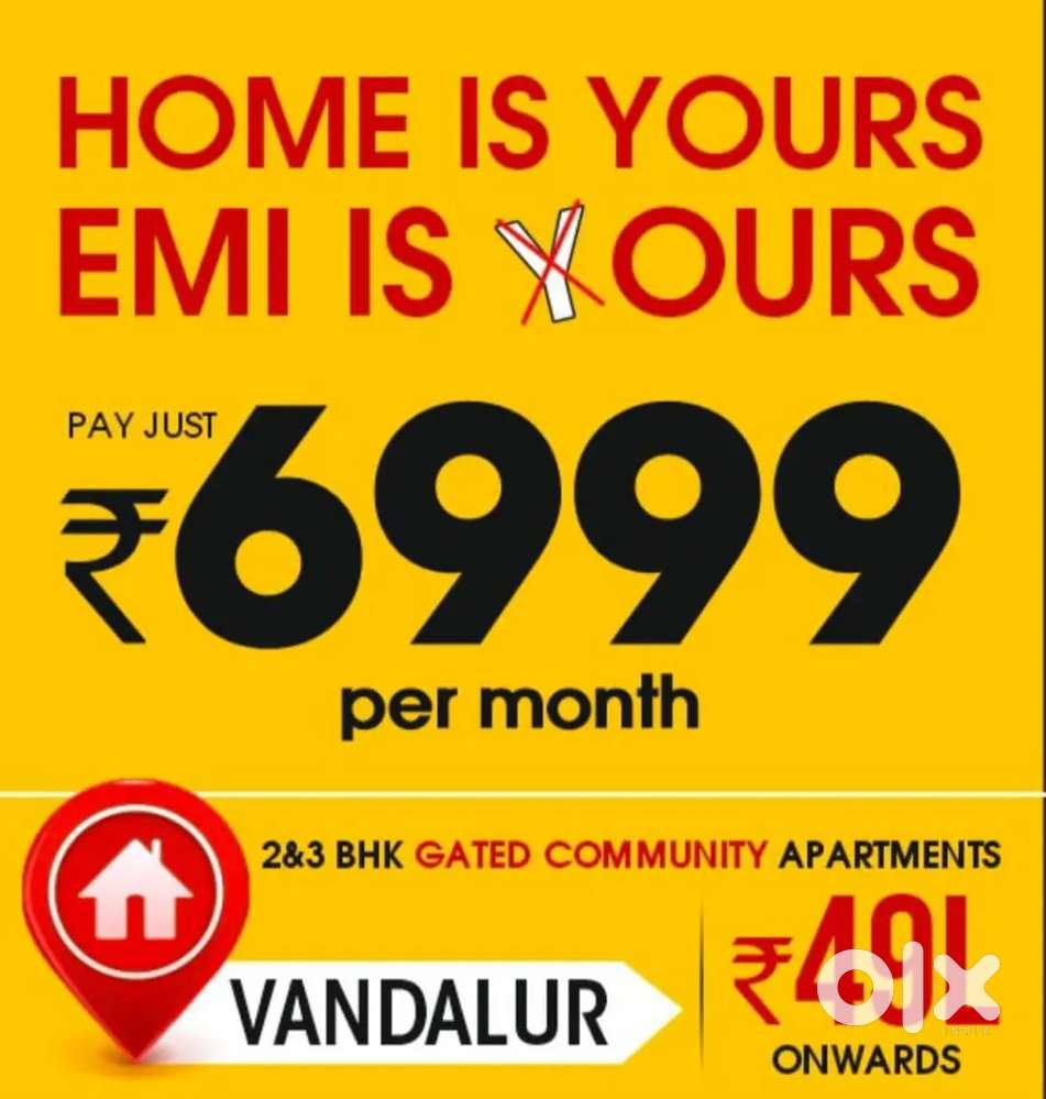 Vandalore 2bhk new Flat including all 56lakhs