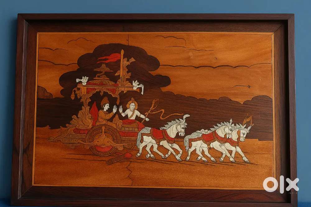 Handcrafted Rosewood Mahabharata Painting