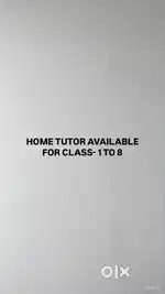 Tutor available for class 1-8