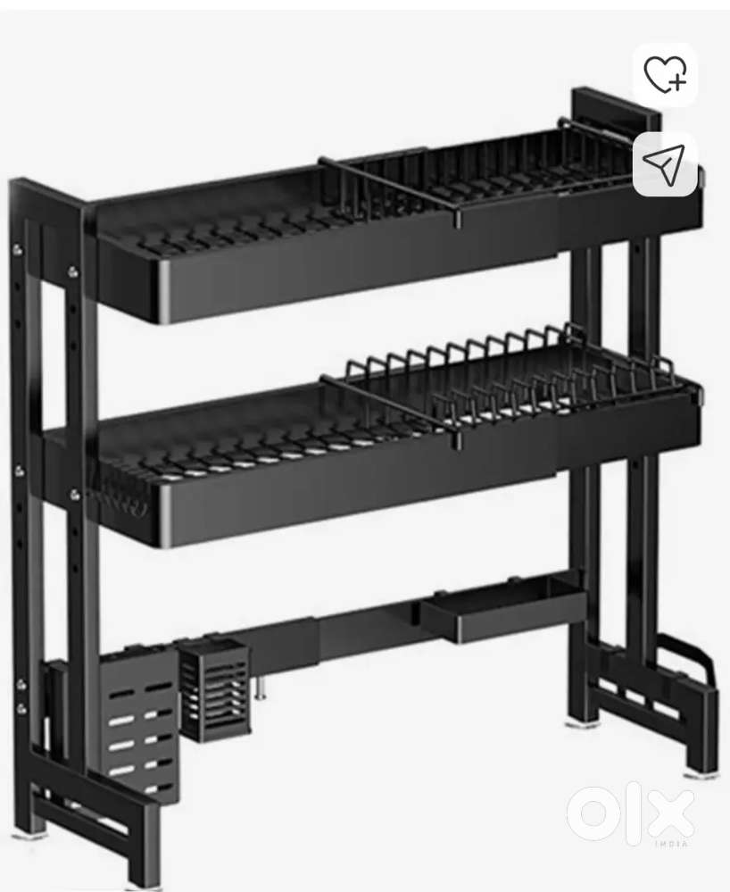 Dish drainer adjustable kitchen rack